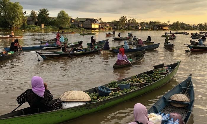 Bajarmasin mercado flotante